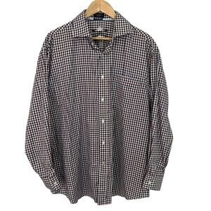 Paul & Shark Yachting Cotton Oxford Shirt Mens 44 XL Check Plaid Button Down EUC